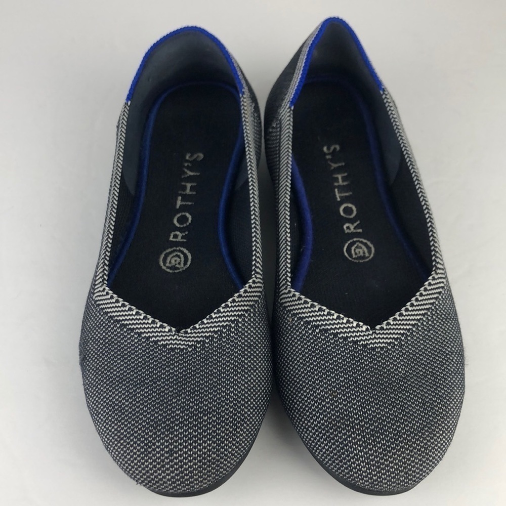 Rothys The Flat Charcoal Round Toe Ballet Flat 7.5